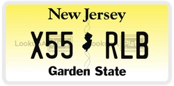 X55RLB  license plate in NJ