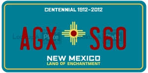 AGXS60 license plate in New Mexico
