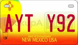 AYTY92 license plate in New Mexico