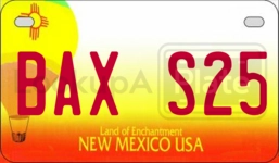 BAXS25 license plate in New Mexico