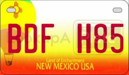 BDFH85 license plate in New Mexico