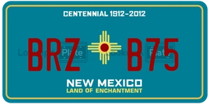 BRZB75 license plate in New Mexico