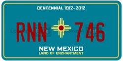 RNN746  license plate in NM