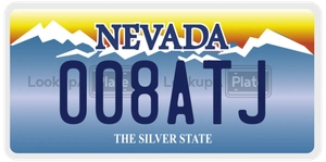 008ATJ license plate in Nevada