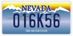 016K56 license plate in Nevada