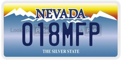 018MFP  license plate in NV