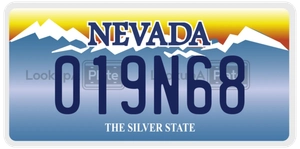 019N68 license plate in Nevada