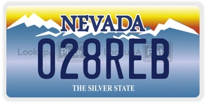 028REB license plate in Nevada