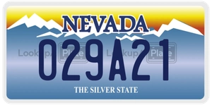 029A21 license plate in Nevada