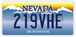 219VHE  license plate in NV