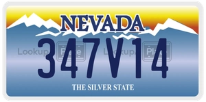 347V14 license plate in Nevada