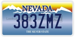 383ZMZ  license plate in NV