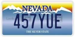 457YUE  license plate in NV