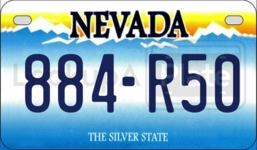 884R50 license plate in Nevada