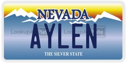 AYLEN  license plate in NV