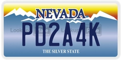 PD2A4K  license plate in NV