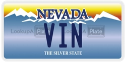 VIN  license plate in NV
