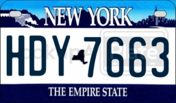 HDY7663 license plate in New York