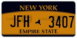 JFH3407  license plate in NY