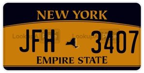 JFH3407 license plate in New York