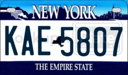 KAE5807 license plate in New York