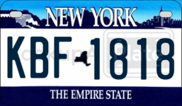 KBF1818 license plate in New York