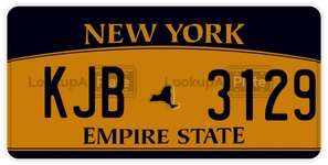 KJB3129 license plate in New York
