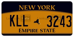 KLL3243  license plate in NY