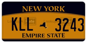 KLL3243 license plate in New York