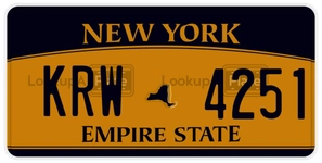 KRW4251 license plate in New York