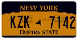 KZK7142  license plate in NY