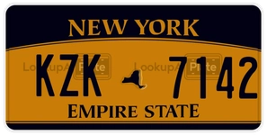 KZK7142 license plate in New York