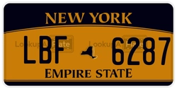 LBF6287  license plate in NY