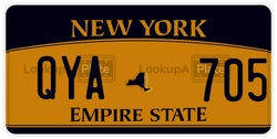 QYA705  license plate in NY