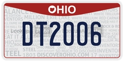 DT2006  license plate in OH