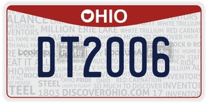 DT2006 license plate in Ohio