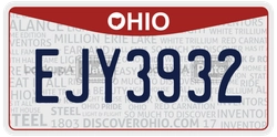 EJY3932  license plate in OH