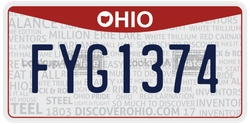 FYG1374  license plate in OH