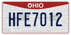 HFE7012  license plate in OH
