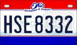 HSE8332 license plate in Ohio