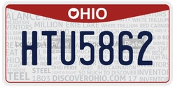 HTU5862  license plate in OH