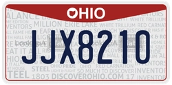 JJX8210  license plate in OH