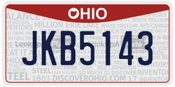 JKB5143  license plate in OH