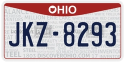 JKZ-8293  license plate in OH