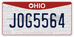 JOG5564  license plate in OH