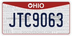JTC9063  license plate in OH