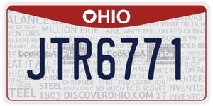 JTR6771 license plate in Ohio