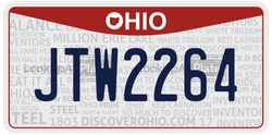 JTW2264  license plate in OH