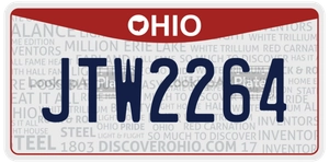 JTW2264 license plate in Ohio