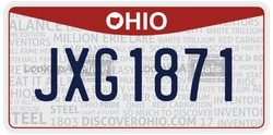 JXG1871  license plate in OH